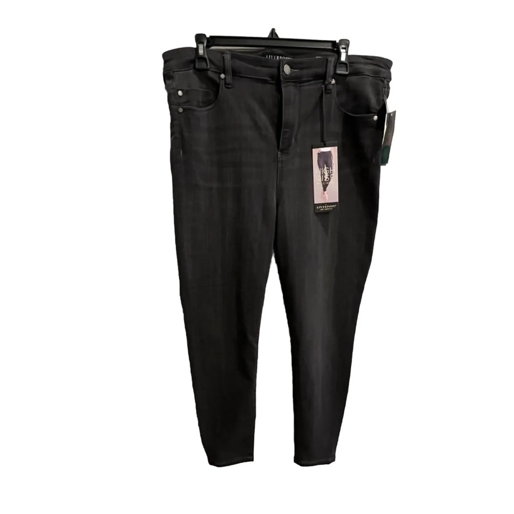 NEW Liverpool High-Rise TINSLEY Jeans Dark Grey Skinny Ankle 14/32P Soft Stretch